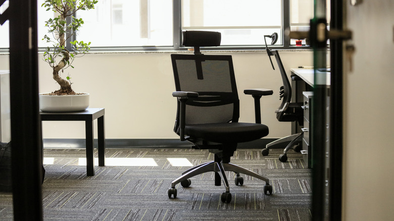 rolling chair in decorated office