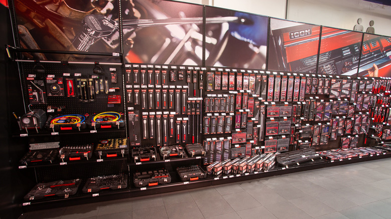 Selection of Icon tools in a Harbor Freight store