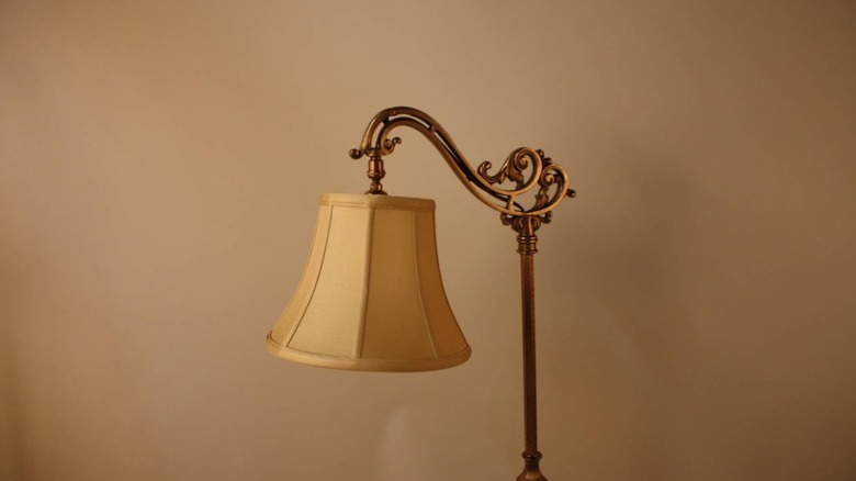 1920s brass finished bridge floor lamp by Rembrandt Lamp Company.