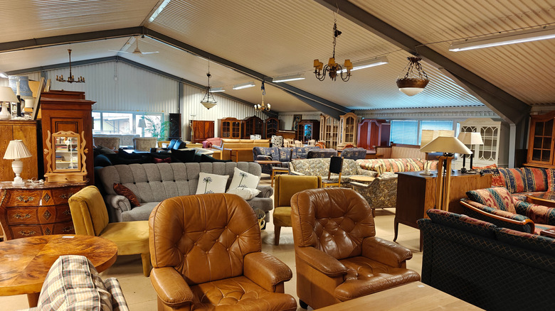 inside vintage thrift store
