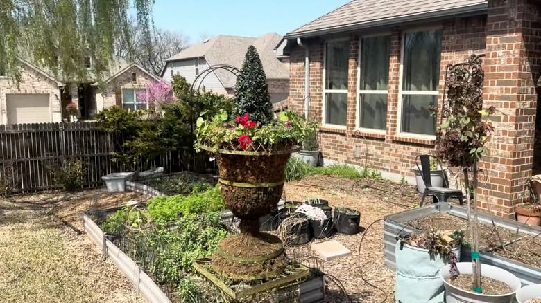 antique cast iron urn planter