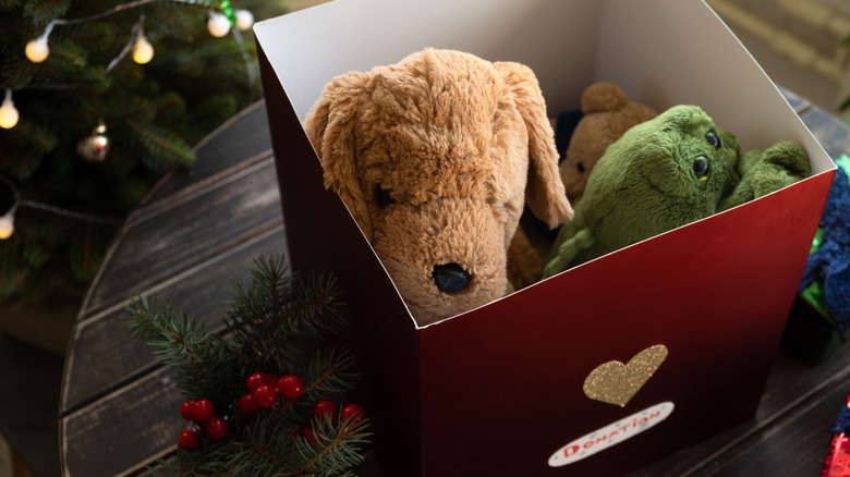 Toys in donation bin