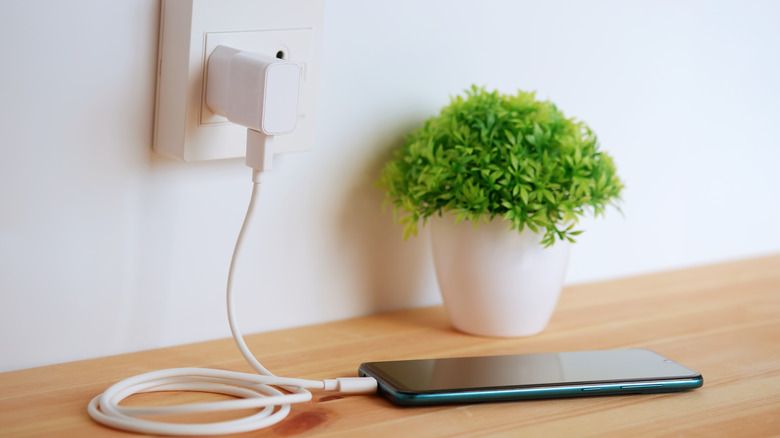 Phone charging via outlet