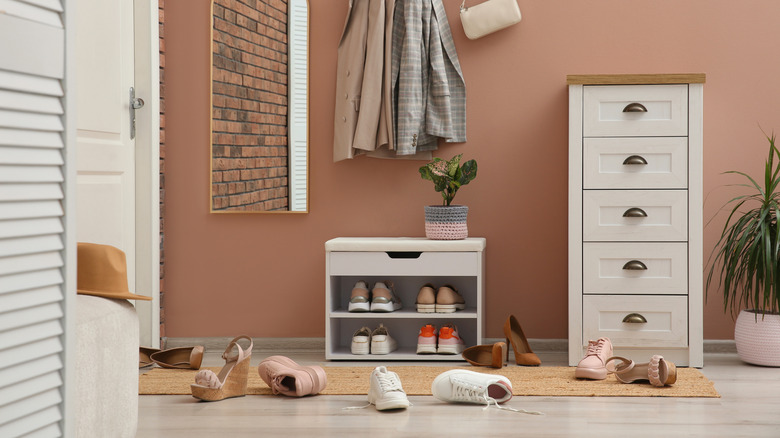 A messy entryway