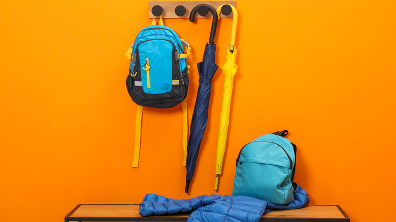 Backpacks in an entryway