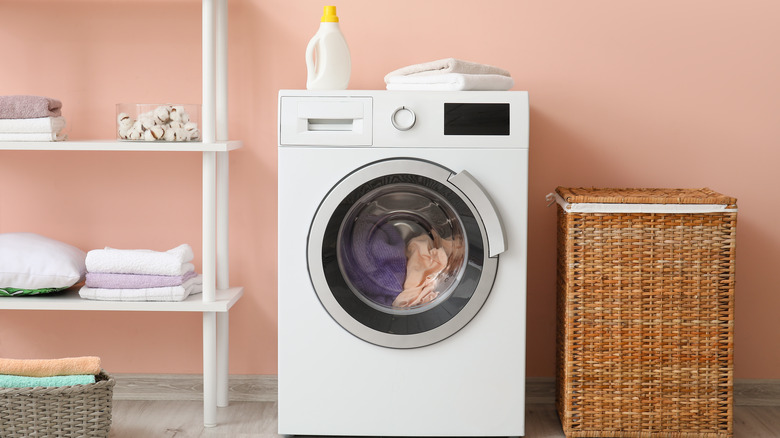 washing machine in laundry room