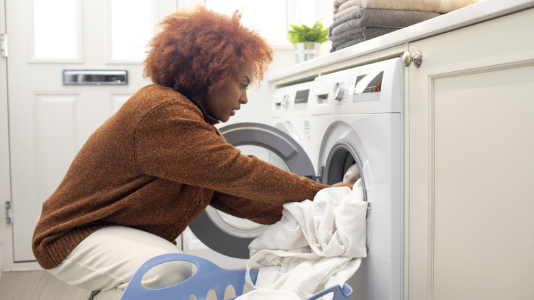 Woman doing laundry