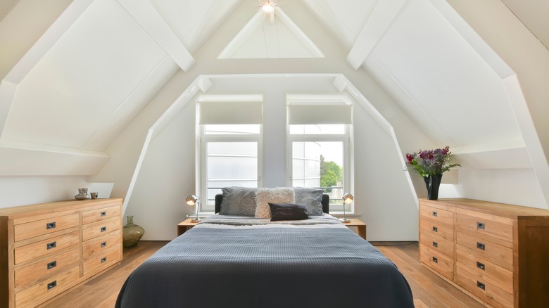 A bedroom in the attic 