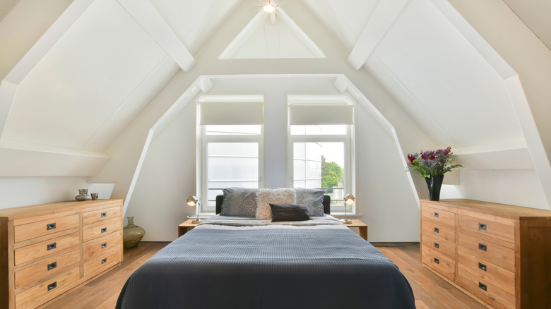 A bedroom in the attic