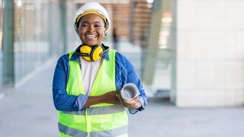 An engineer smiling