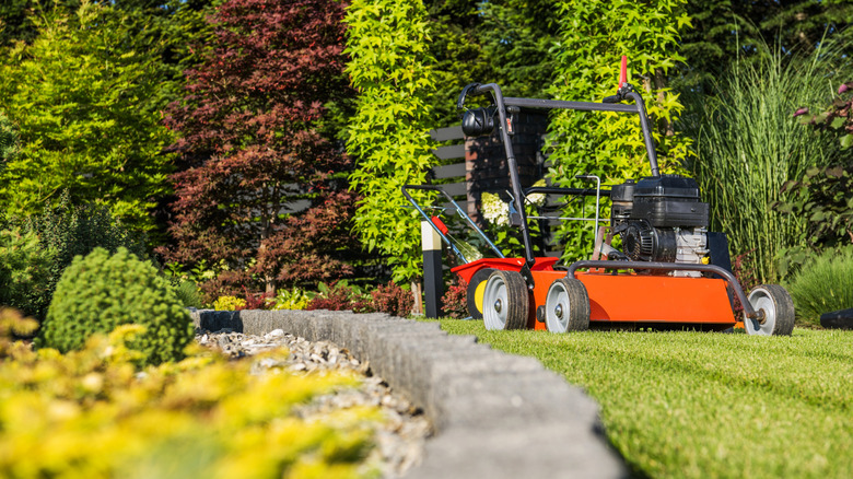 A lawn aerator machine