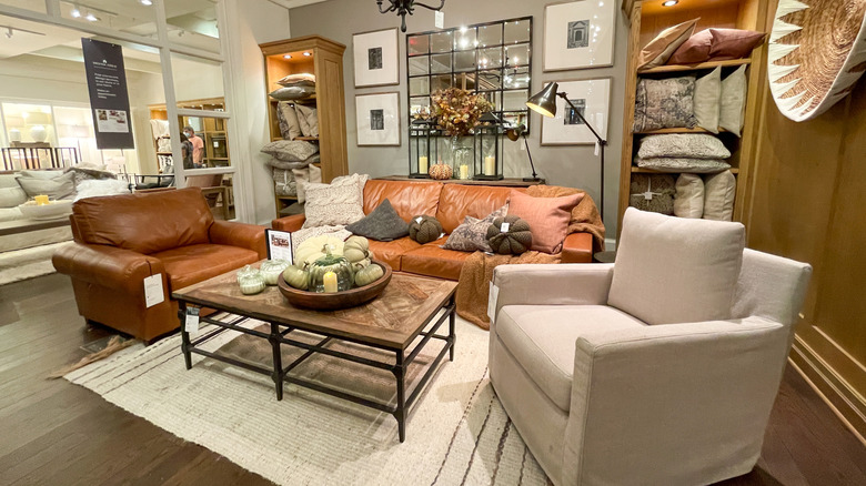 The interior of a Pottery Barn store.