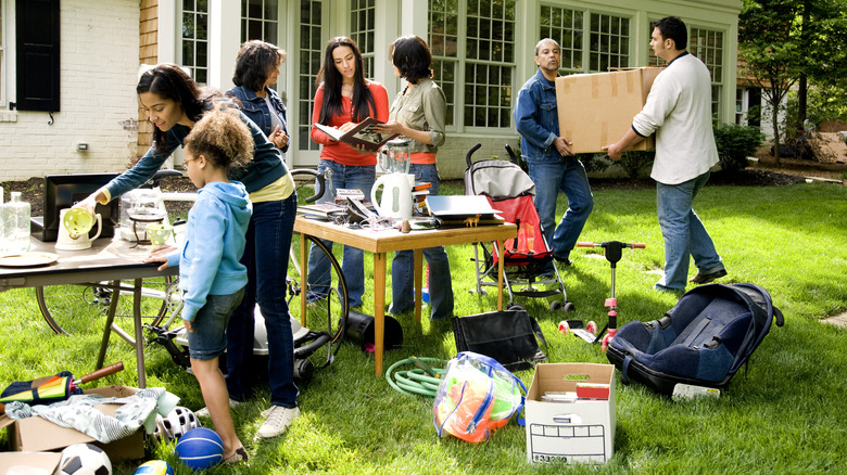 Estate sale in home's yard