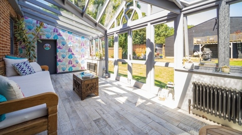 Bright and colorful sunroom