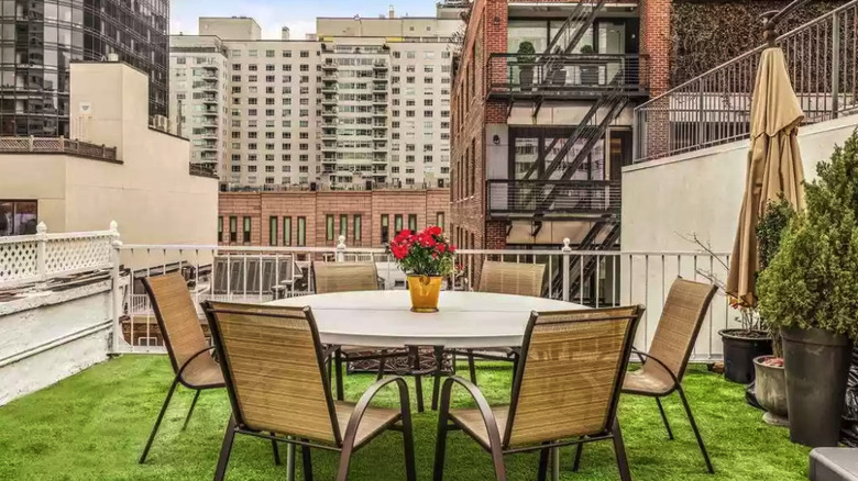 Urban rooftop terrace