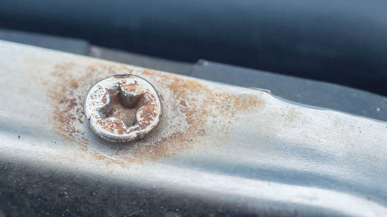 Stuck and rusted screw