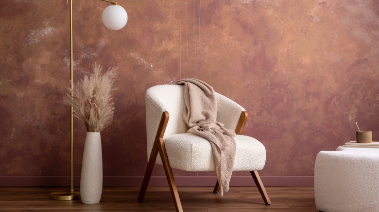 warm red interior wall