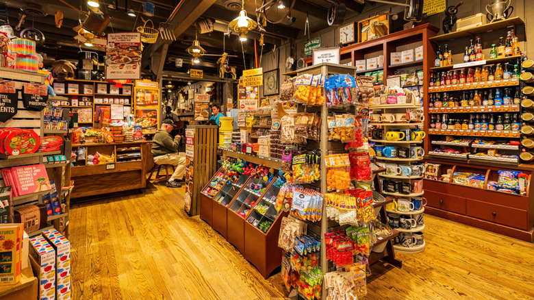 The interior of a Cracker Barrel Old Country Store.