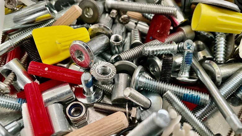 pile of screws and small parts