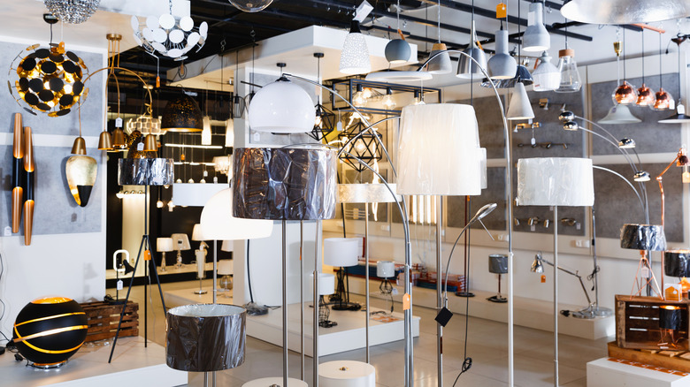 Lamps in store