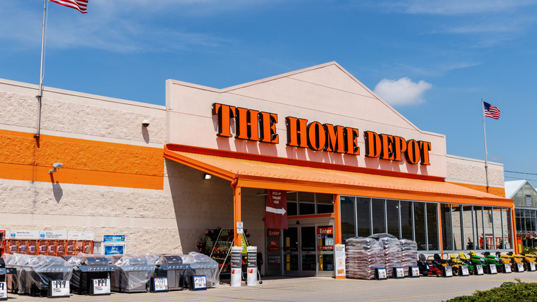 outside a home depot store