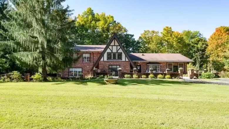 A-frame Tudor home exterior