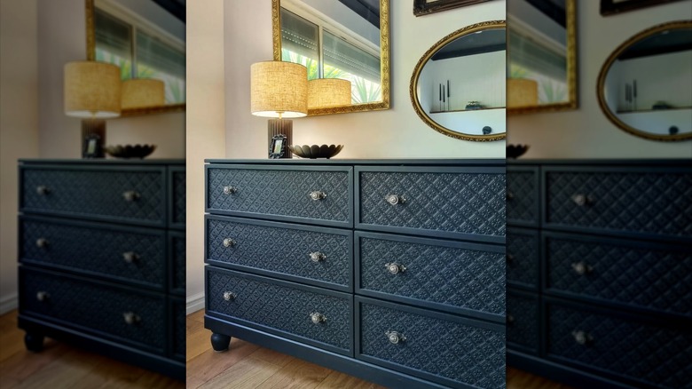 TARVA dresser transformed into a black vintage-inspired piece.