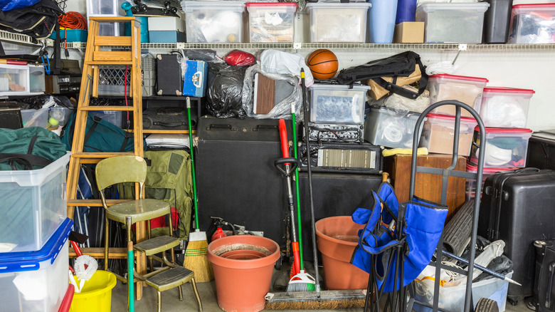 A messy garage