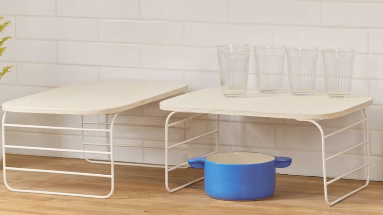 white shelf insert