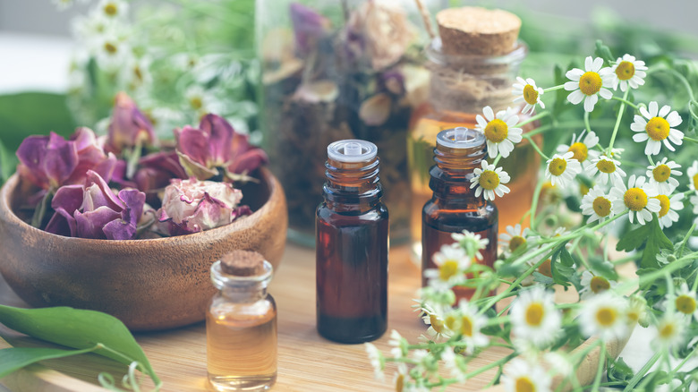 essential oils and flowers 