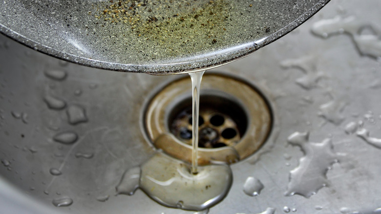 grease poured down drain