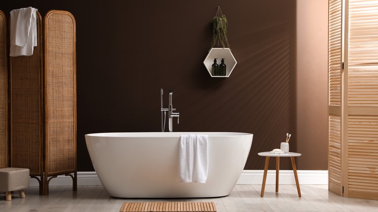 Brown bathroom