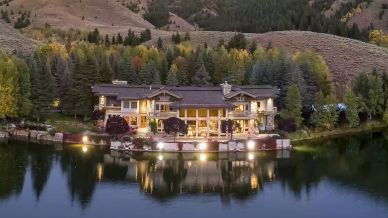 Lake front mansion exterior