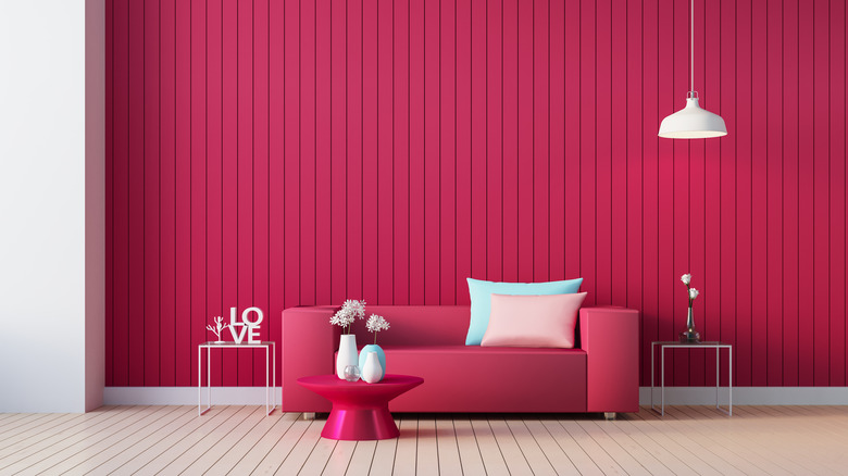 magenta retro room