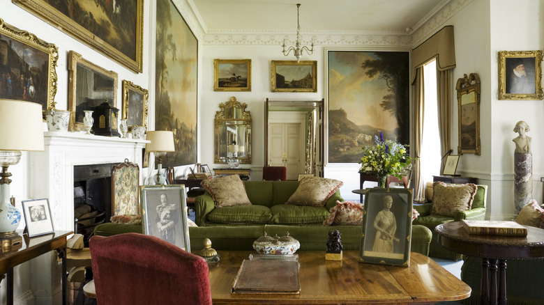 Vintage-style living room with antiques