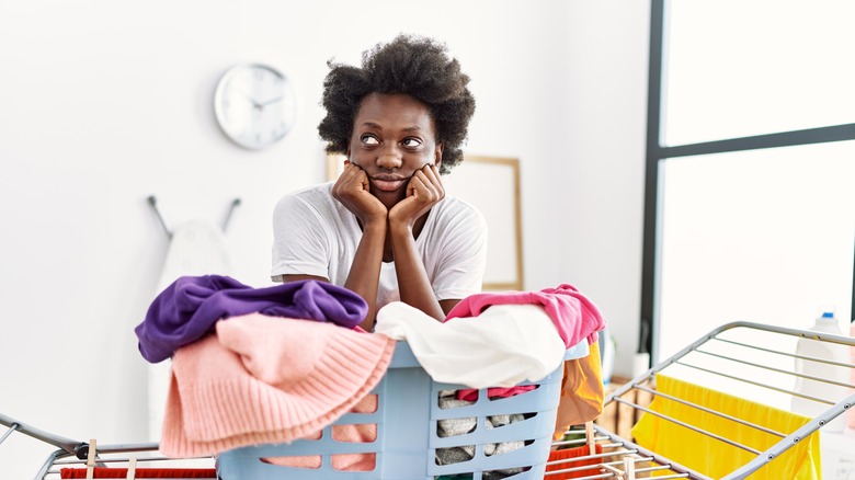 Woman with laundry