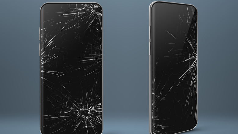 Cracked phone screens