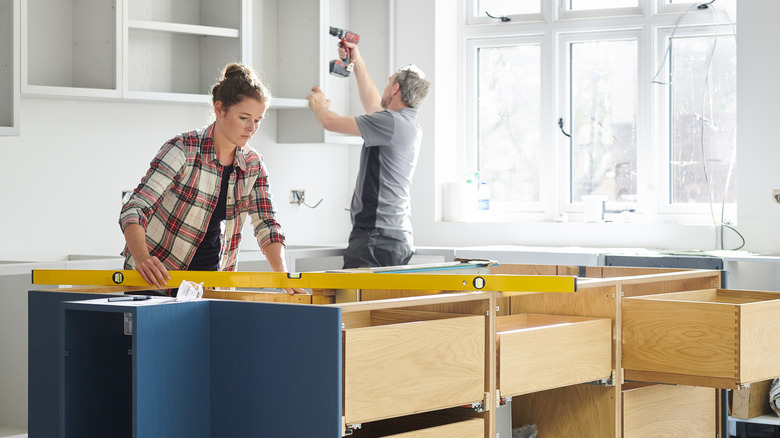 Installing new countertops in kitchen