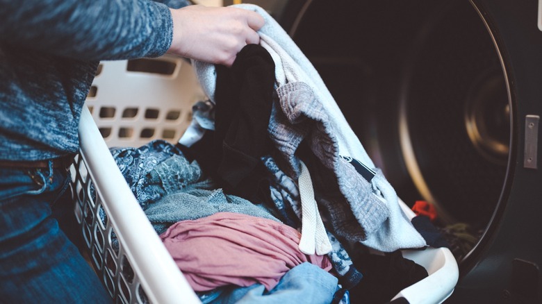 Basket in small laundry space