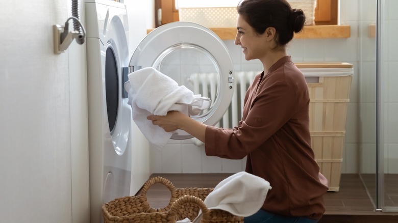 Person doing laundry