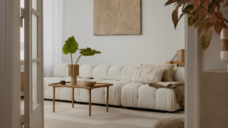 Doorway into cozy and stylish living room
