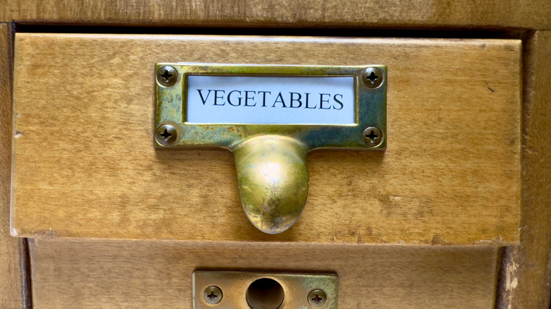 Card catalog drawer ideal for seed packets