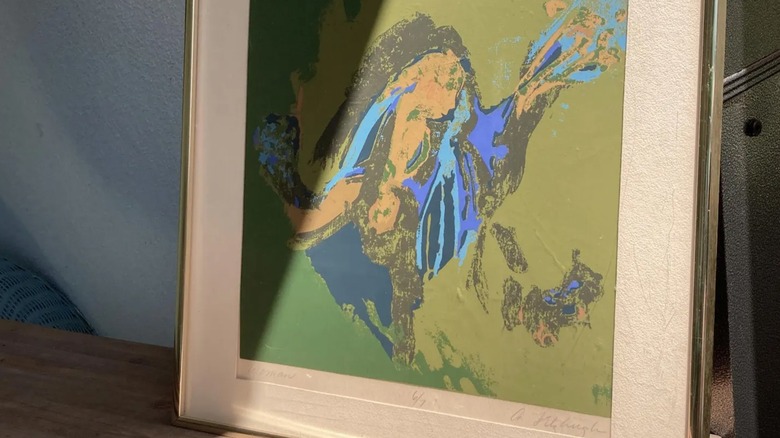 A. Fitzbaugh signed "Woman" silkscreen art print.