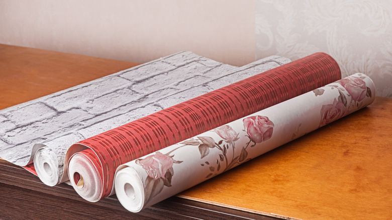 rolls of vintage wallpaper