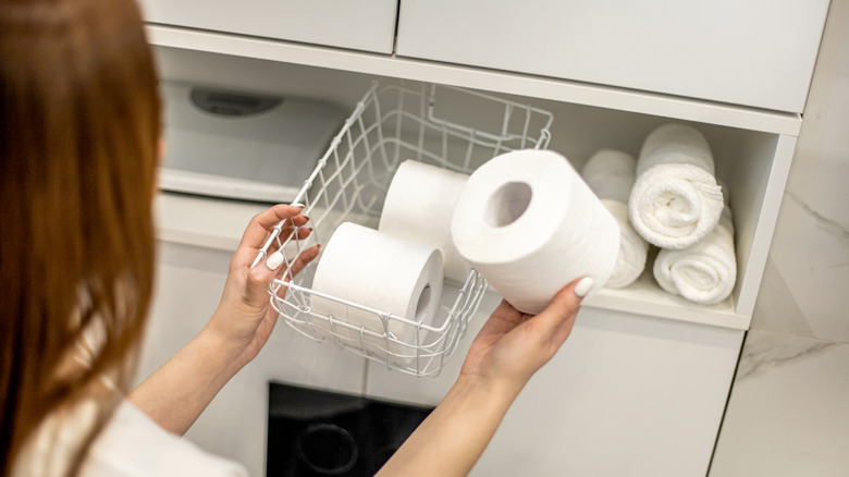 Toilet paper in closet