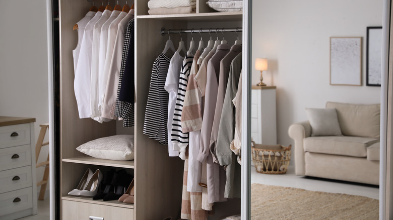Closet full of clothes