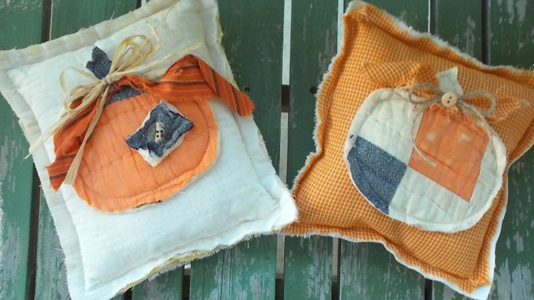 rustic Halloween throw pillows