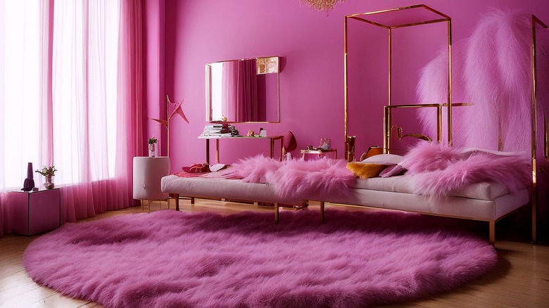 all pink bedroom barbie inspired