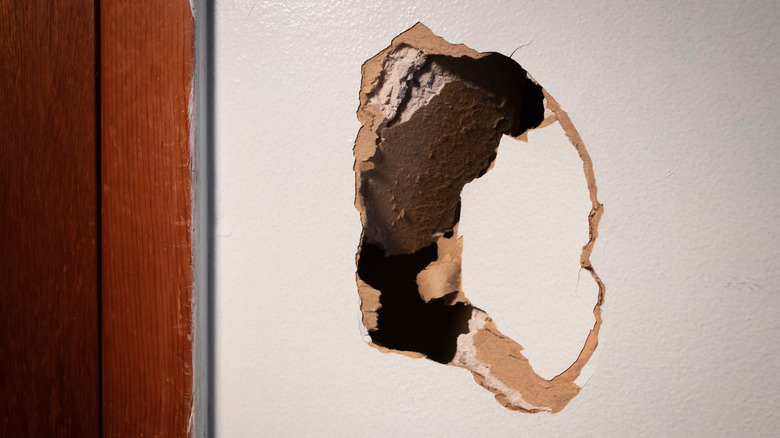 Hole in living room wall