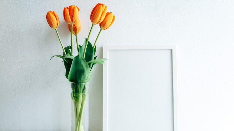 flowers in glass vase